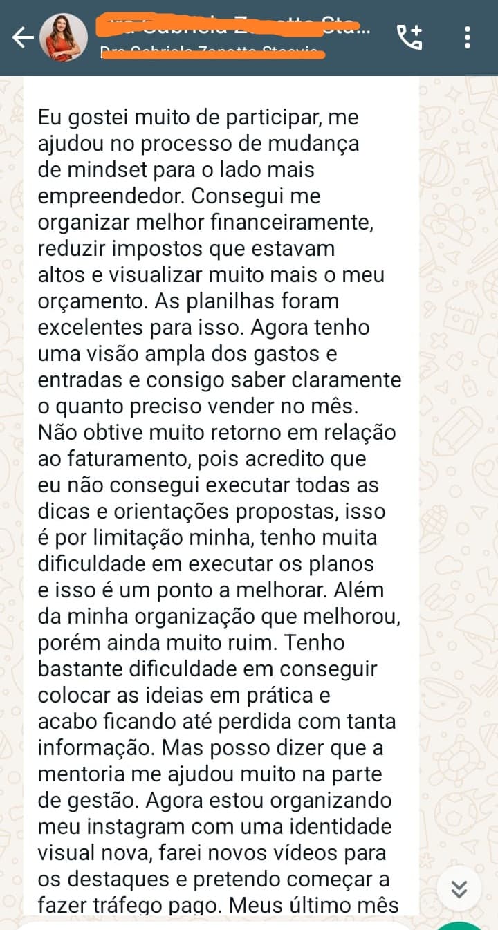 [ CASE 5 — APRENDEU A SER EMPRESÁRIA DA SUA CLÍNICA ]
